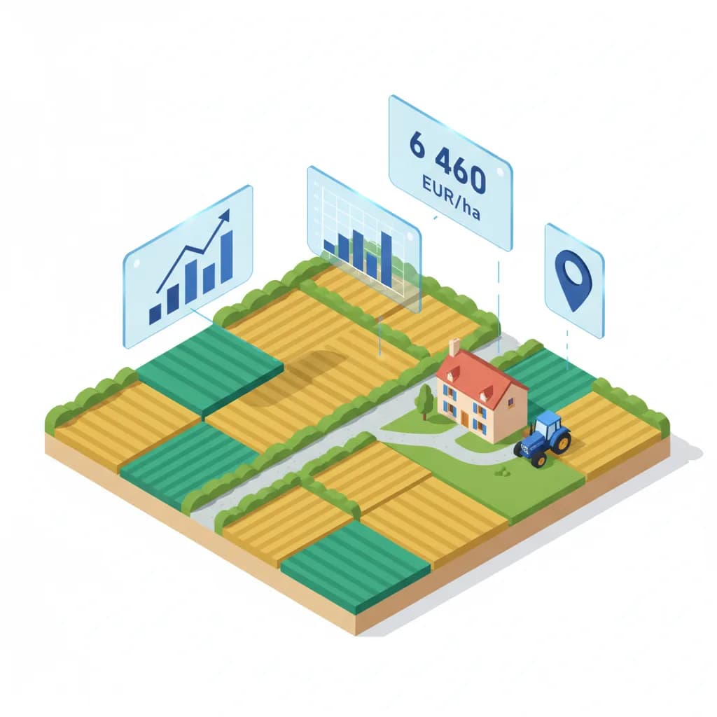 Estimer un terrain agricole : prix à l'hectare, barème SAFER et DVF (2026)